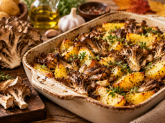 Maitake brambory recept: jednoduchý podzimní talíř z trouby