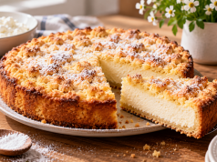 Tvarohový koláč bez vážení: jednoduchý recept z jedné mísy